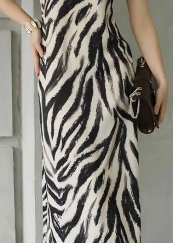 Perry İnce Askılı Desenli Elbise - Görsel 2