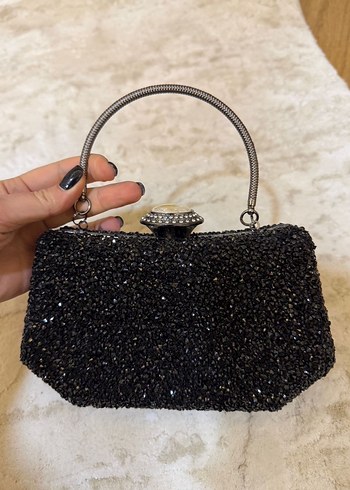 Kristal Taşlı Kilitli Abiye Çanta - Görsel 2