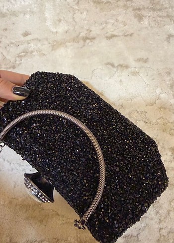 Kristal Taşlı Kilitli Abiye Çanta - Görsel 5