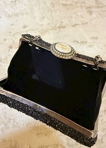 Kristal Taşlı Kilitli Abiye Çanta - Görsel 6