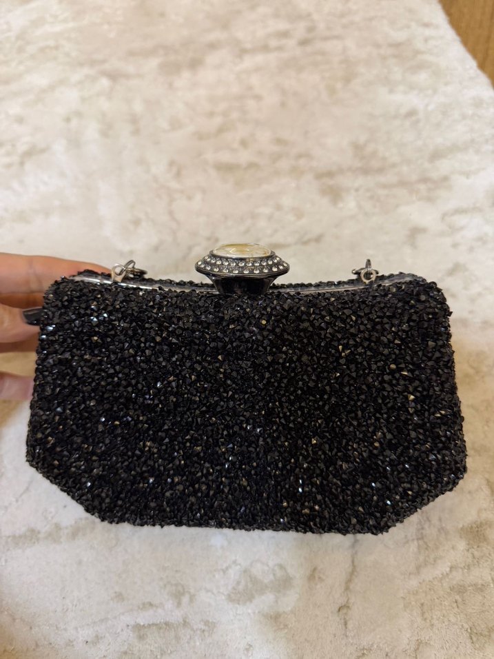 Kristal Taşlı Kilitli Abiye Çanta - Görsel 3