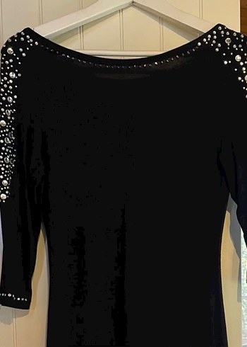 Siyah Taşlı Şık Özel Gün Elbisesi - Görsel 3