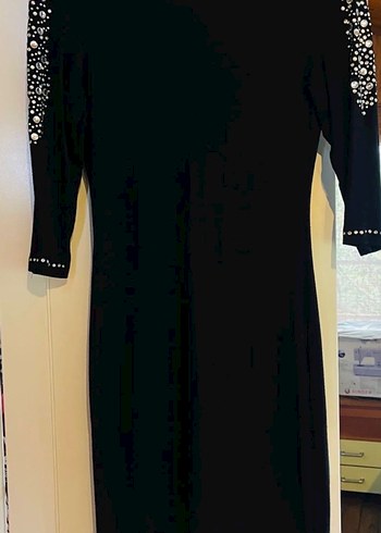 Siyah Taşlı Şık Özel Gün Elbisesi - Görsel 2