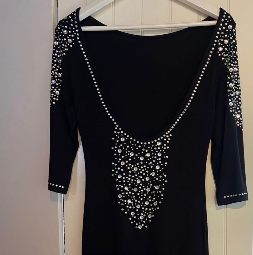 Siyah Taşlı Şık Özel Gün Elbisesi - Görsel 4