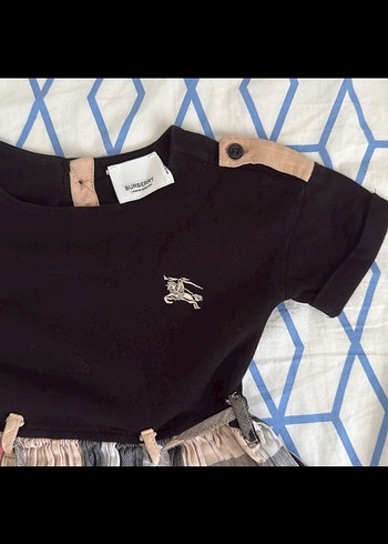 Burberry Kız Çocuk Ekoseli Kısa Kollu Elbise
