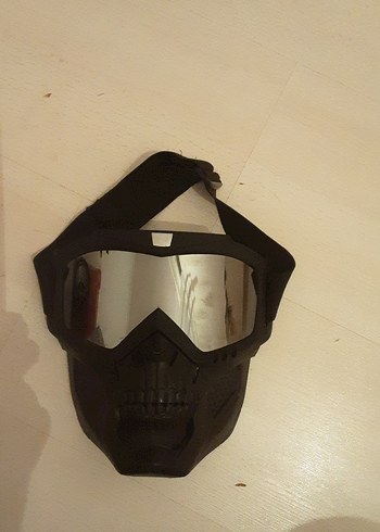 Kara Kamuflaj Şeffaf Maskeli Metal Motosiklet Kaskı - Görsel 4