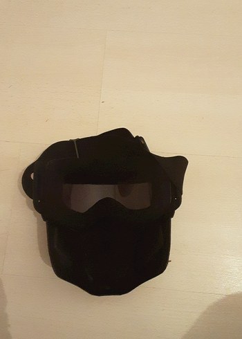 Kara Kamuflaj Şeffaf Maskeli Metal Motosiklet Kaskı - Görsel 3