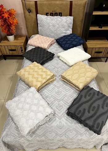 Beden Ponponlu çift kişilik pike takımı
