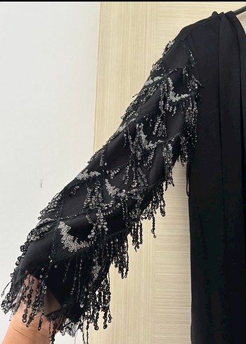 Zara Siyah Nakışlı Uzun Kollu Kadın Elbise