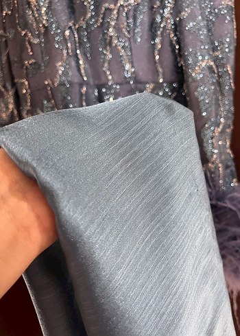 mavi Nakışlı Uzun Bohem Kadın Elbise şal yaninda verecegim - Görsel 6