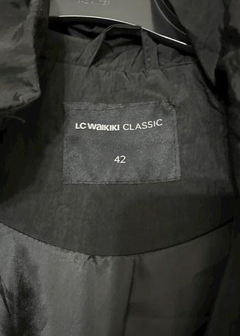 LC Waikiki Siyah Midi Kadın Streetwear yağmurluk