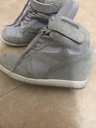 37 Beden 37 numara vizon gri renk arası dolgu topuk sneakers
