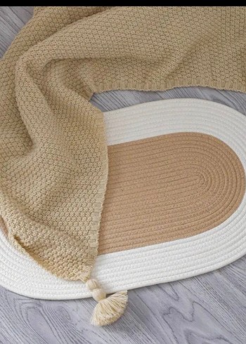25x40 Bej Renkli Oval Banyo Paspası