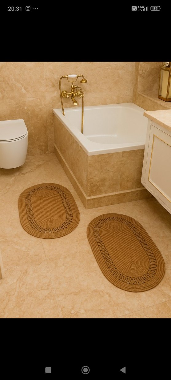 jüt Oval Banyo Paspası Seti - Görsel 2