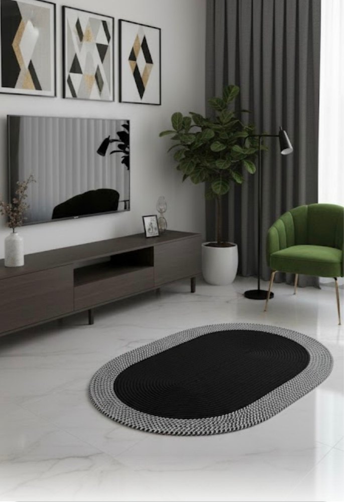 Siyah Oval Banyo Paspası 40x60 - Görsel 4