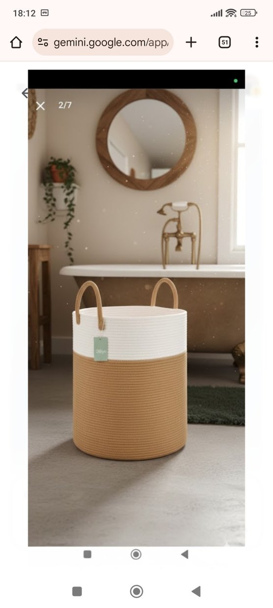 Beyaz ve kahverengi kirli sepet i35x45 - Görsel 5