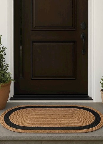 Bej ve hasır siyah desenli 40x60 - Görsel 3