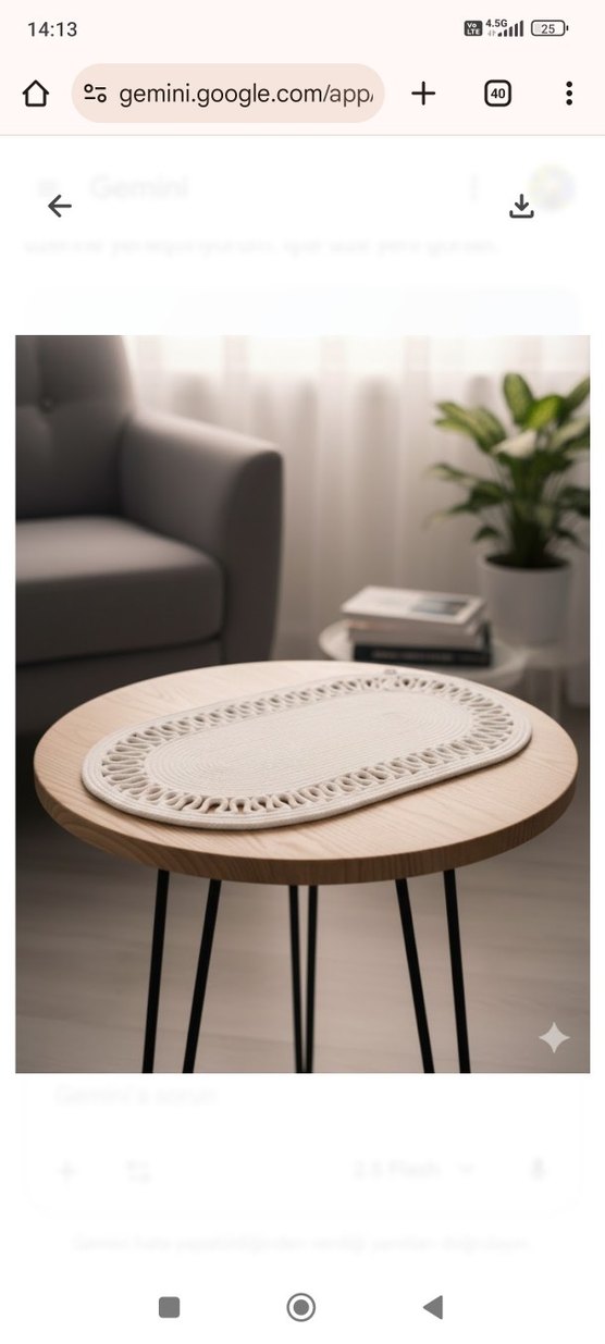 Beyaz Oval Dantel Desenli Halı 30*70 - Görsel 2