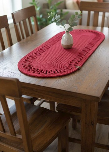 Nakış İşlemeli Kırmızı runner 30x79 - Görsel 2