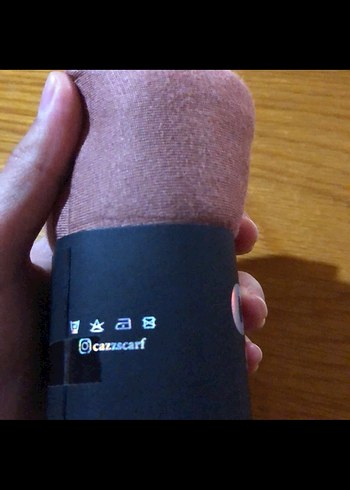 Kahverengi penye şal - Görsel 5