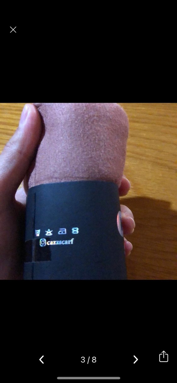 Kahverengi penye şal - Görsel 5