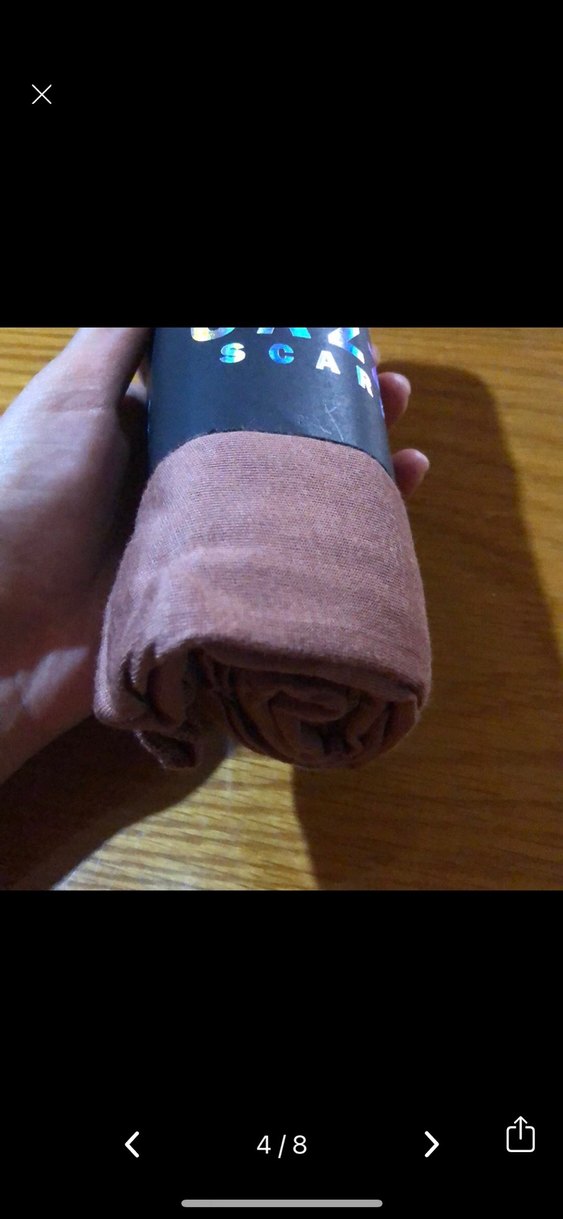 Kahverengi penye şal - Görsel 4