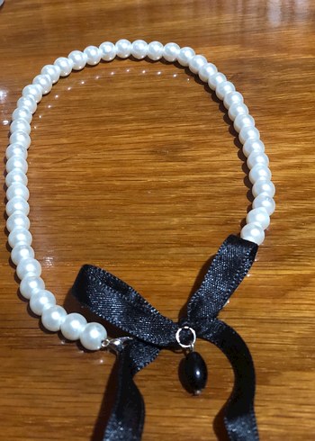 Beyaz Boncuklu Midi Parisian Gotic Kolye - Görsel 3