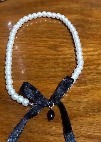 Beyaz Boncuklu Midi Parisian Gotic Kolye - Görsel 2