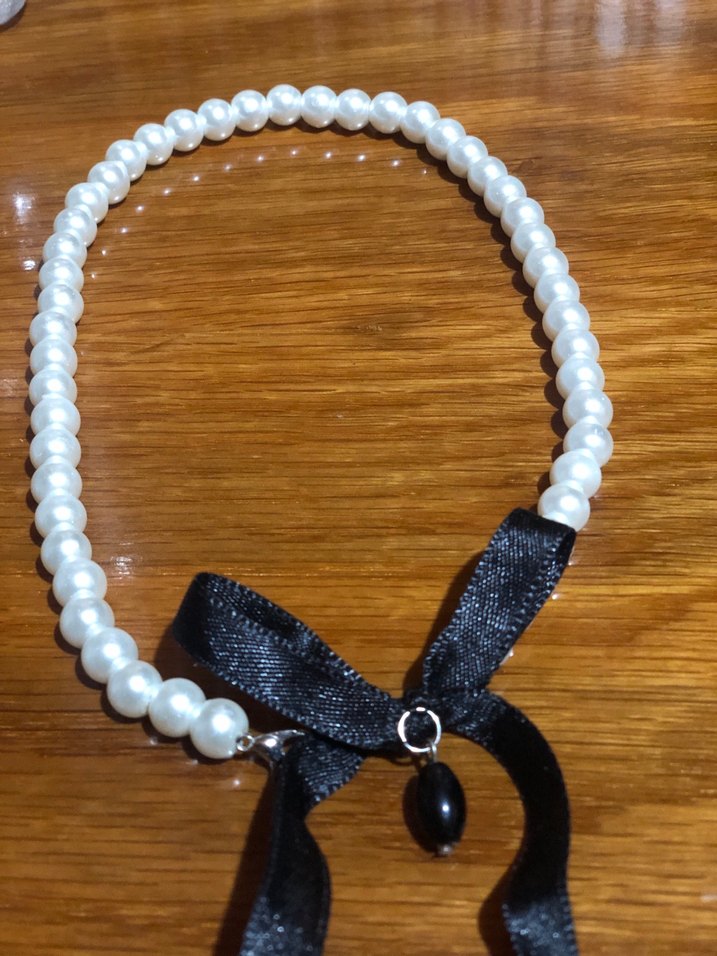 Beyaz Boncuklu Midi Parisian Gotic Kolye - Görsel 3