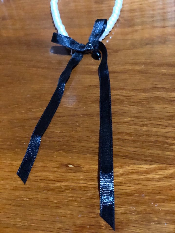 Beyaz Boncuklu Midi Parisian Gotic Kolye - Görsel 4