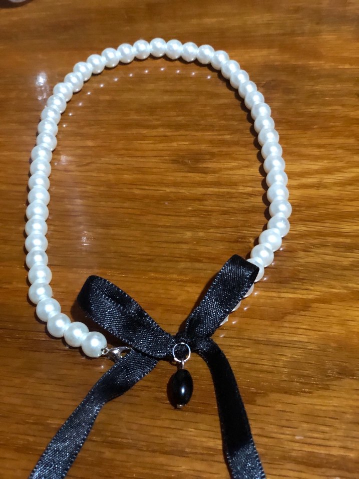 Beyaz Boncuklu Midi Parisian Gotic Kolye - Görsel 2