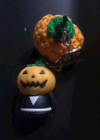 Turuncu Balkabağı Figürlü Anahtarlık - Görsel 3