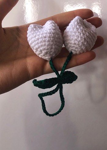 Beyaz laleli Kadın Çanta aksesuarı - Görsel 3