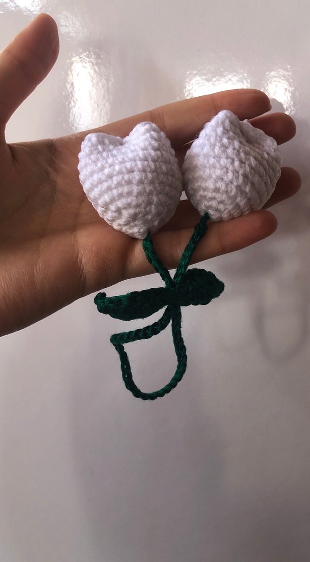 Beyaz laleli Kadın Çanta aksesuarı - Görsel 3