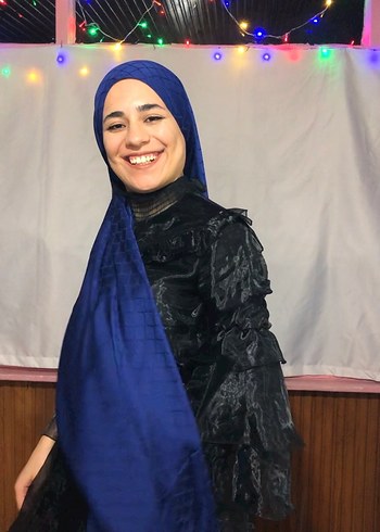 Abiye Lacivert parlak  Saten Şal - Görsel 3