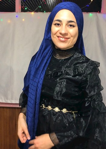 Kadın lacivert Saten Desenli Şal - Görsel 3