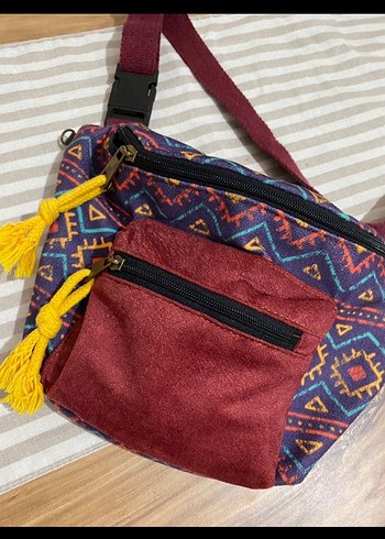 Longchamp Püsküllü Renkli Bohem Bel Çantası
