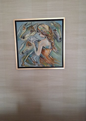 Atlar ve Kadın Figürlü Tablo