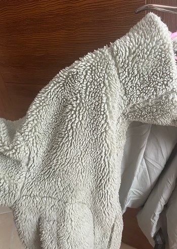 m Beden gri Renk Peluş Boğazlı Kadın Ceket