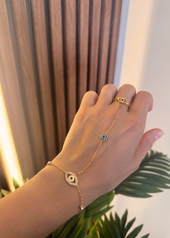 Bohem Yüzüklü Göz Detay Gold Şahmeran - Görsel 2