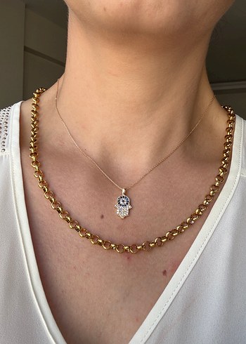 Kaliteli Altın Renk Çelik İç içe Geçme Zincir - Görsel 4