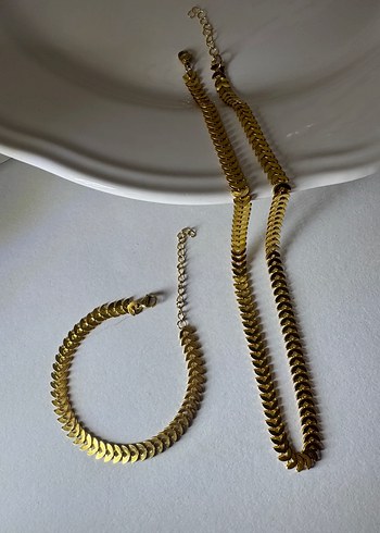 Altın Renk Çelik Balık Sırtı Bileklik - Görsel 2