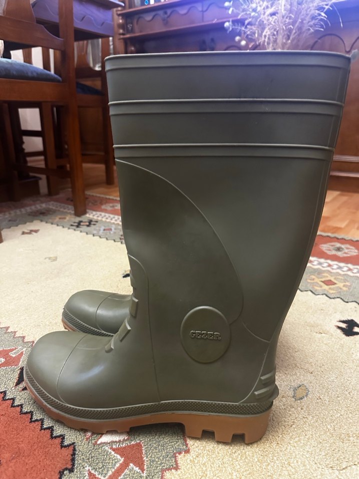 Erkek Kahverengi Diz Boyu Lastik Çizme - Görsel 4