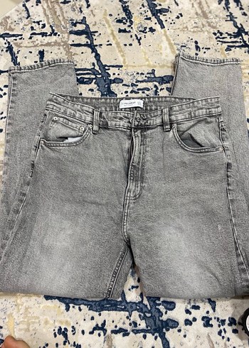 Gri Regular Fit Kadın Midi Kot Pantolon