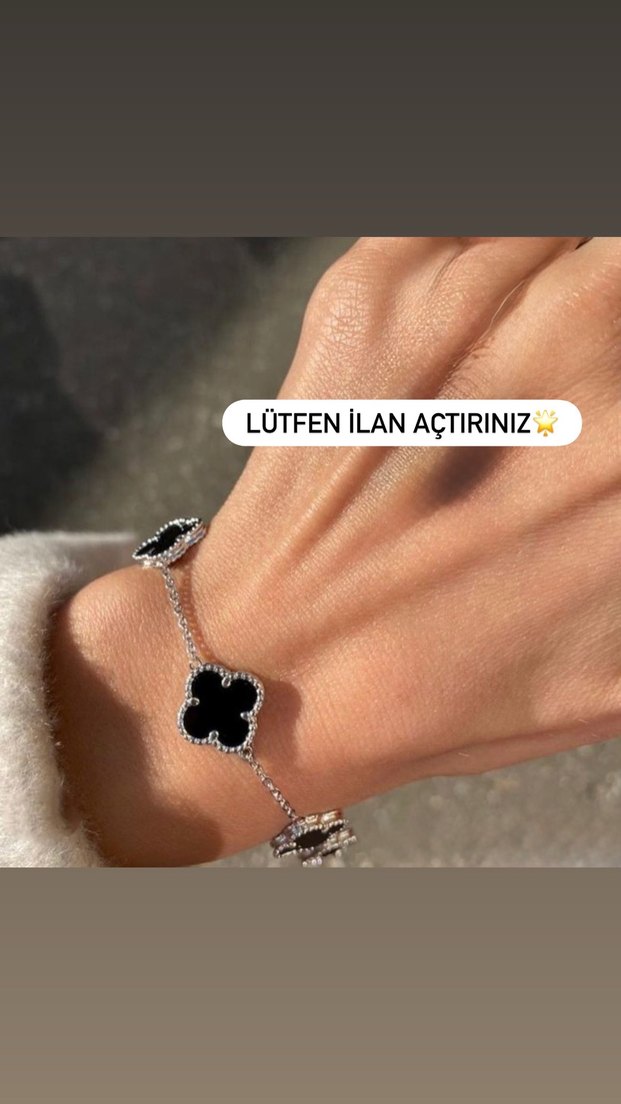 YONCA VAN CLEEF GÜMÜŞ/SİYAH BİLEKLİK - Görsel 4