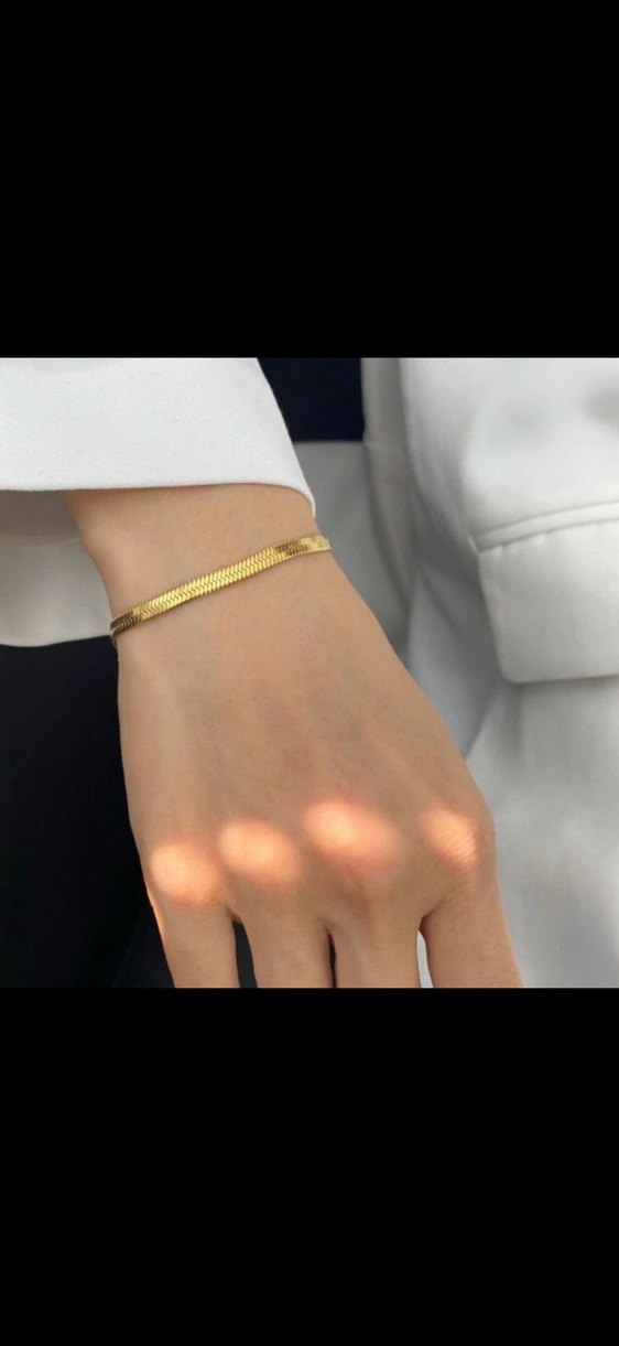 İtalyan Zincir Çelik Gold Bileklik - Görsel 2