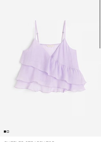 H&M Kadın Mor Fırfırlı Askılı Bluz
