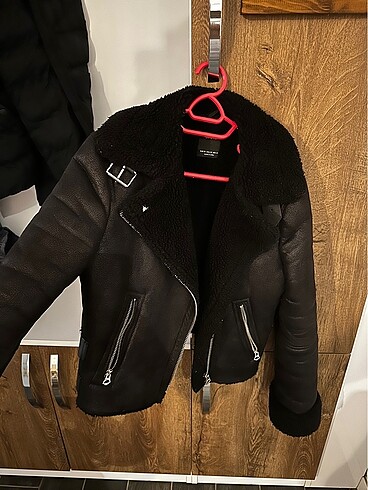 xs Beden siyah Renk Bershka Suni Yünlü Biker Ceket