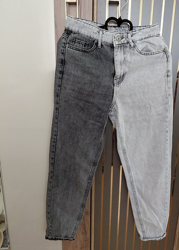 Gri Renkli Kadın Bol Kesim Denim Pantolon