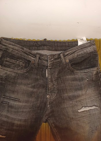 Gri Regular Fit Erkek Kot Pantolon dsquared 31/32 beden pantolon - Görsel 4